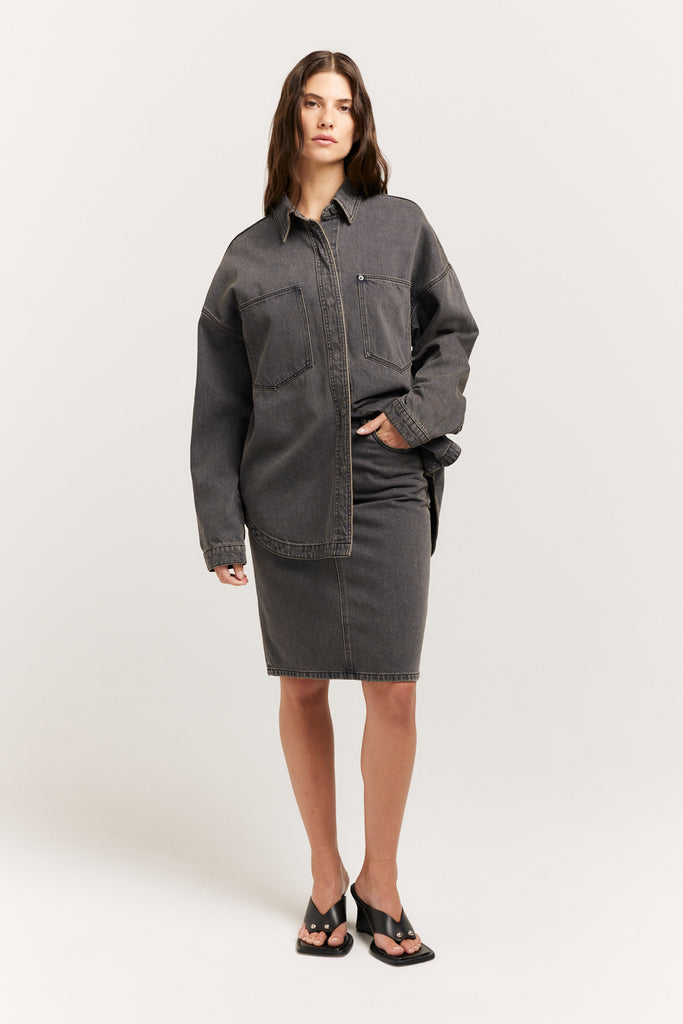 Mika Skirt Black Denim Skirt Henne