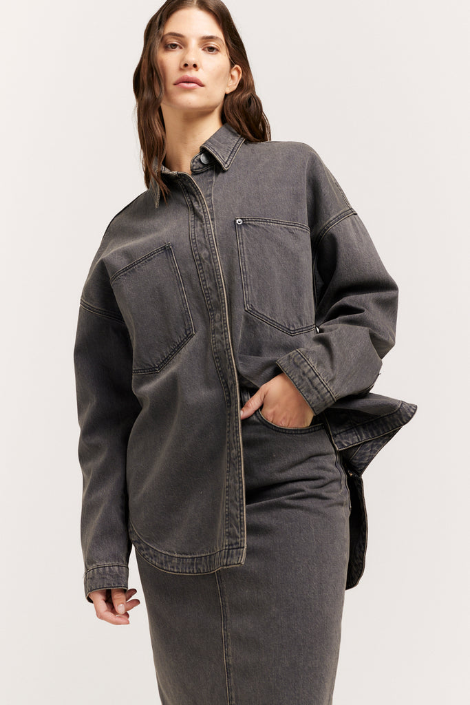 Mika Skirt Black Denim Skirt Henne