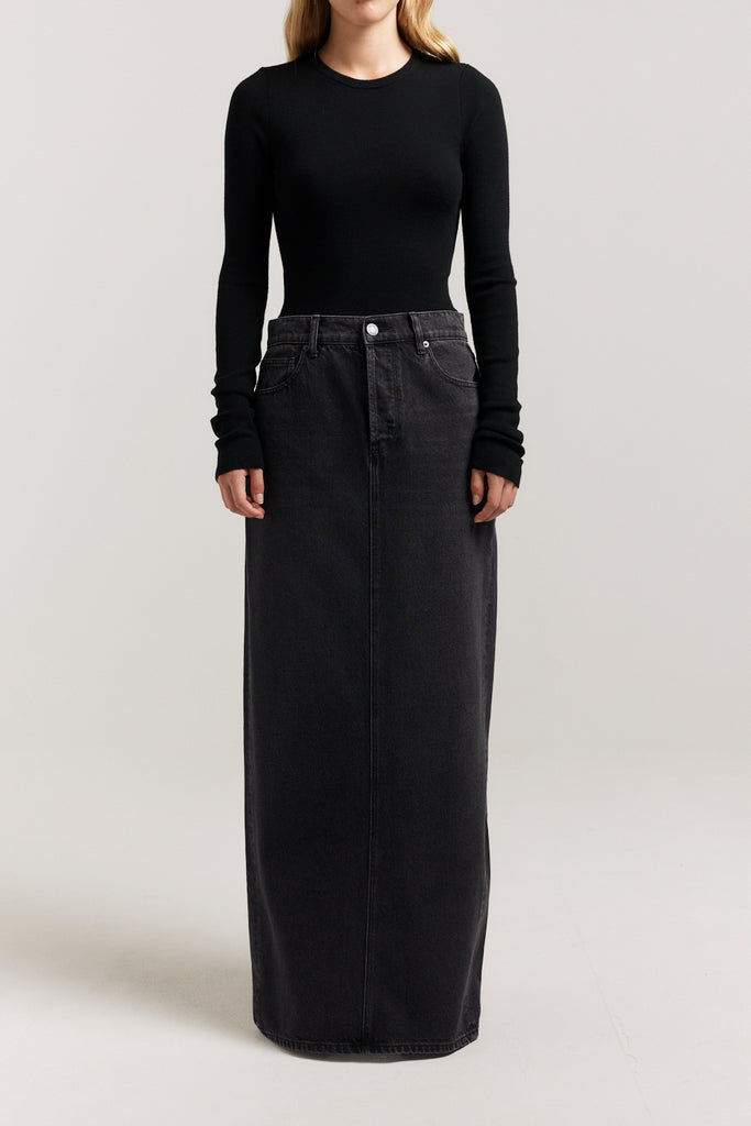 Terzo Maxi Skirt Black Maxi Denim Skirt Henne
