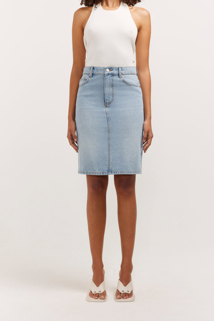 Mika Skirt Light Bleach Denim Skirt Henne