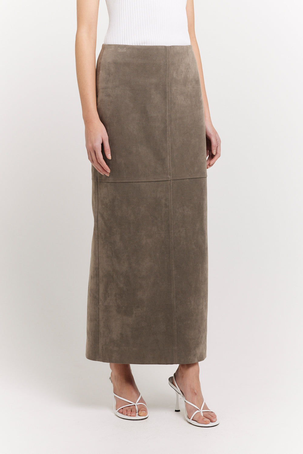 Marano Skirt Brown Suede Maxi Skirt Henne - Main Image