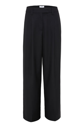 Black wide-leg pants on a white background