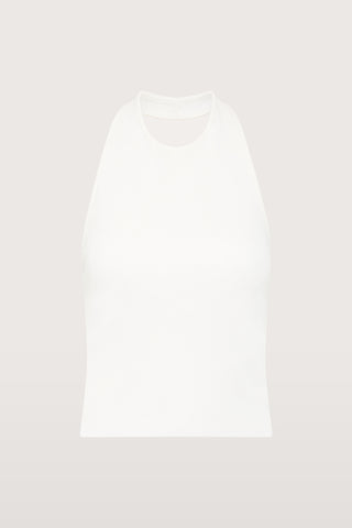 WOMENS HALTER STYLE CROP TOP WITH TWIST BACK DETAIL