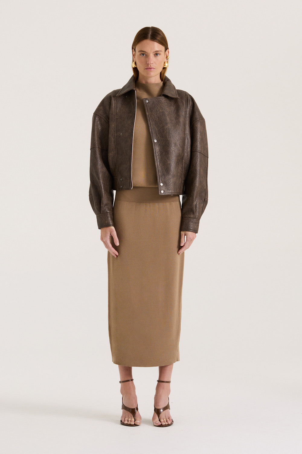 henne brown dress Ophelia Tank Dress – Henne main image 1