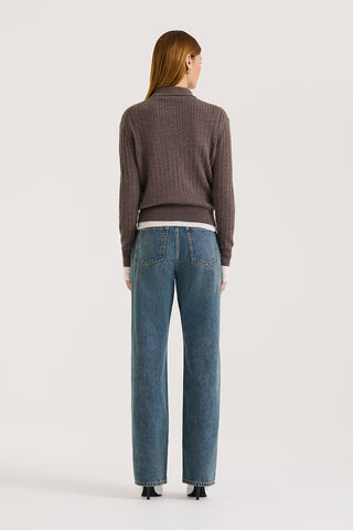 Eleni Cable Knit Polo