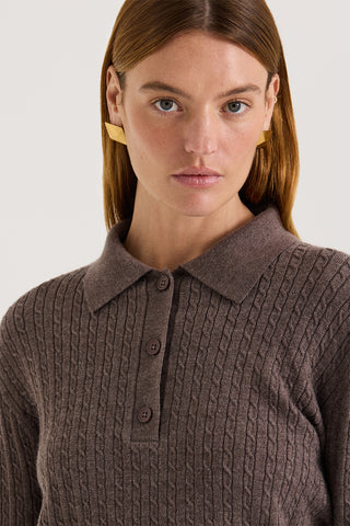 Eleni Cable Knit Polo
