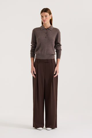 Eleni Cable Knit Polo