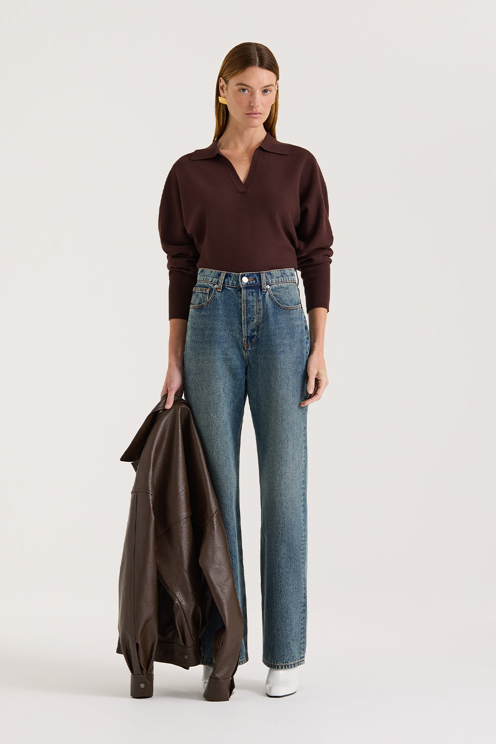 Zeya Long Sleeve Polo Top – Henne