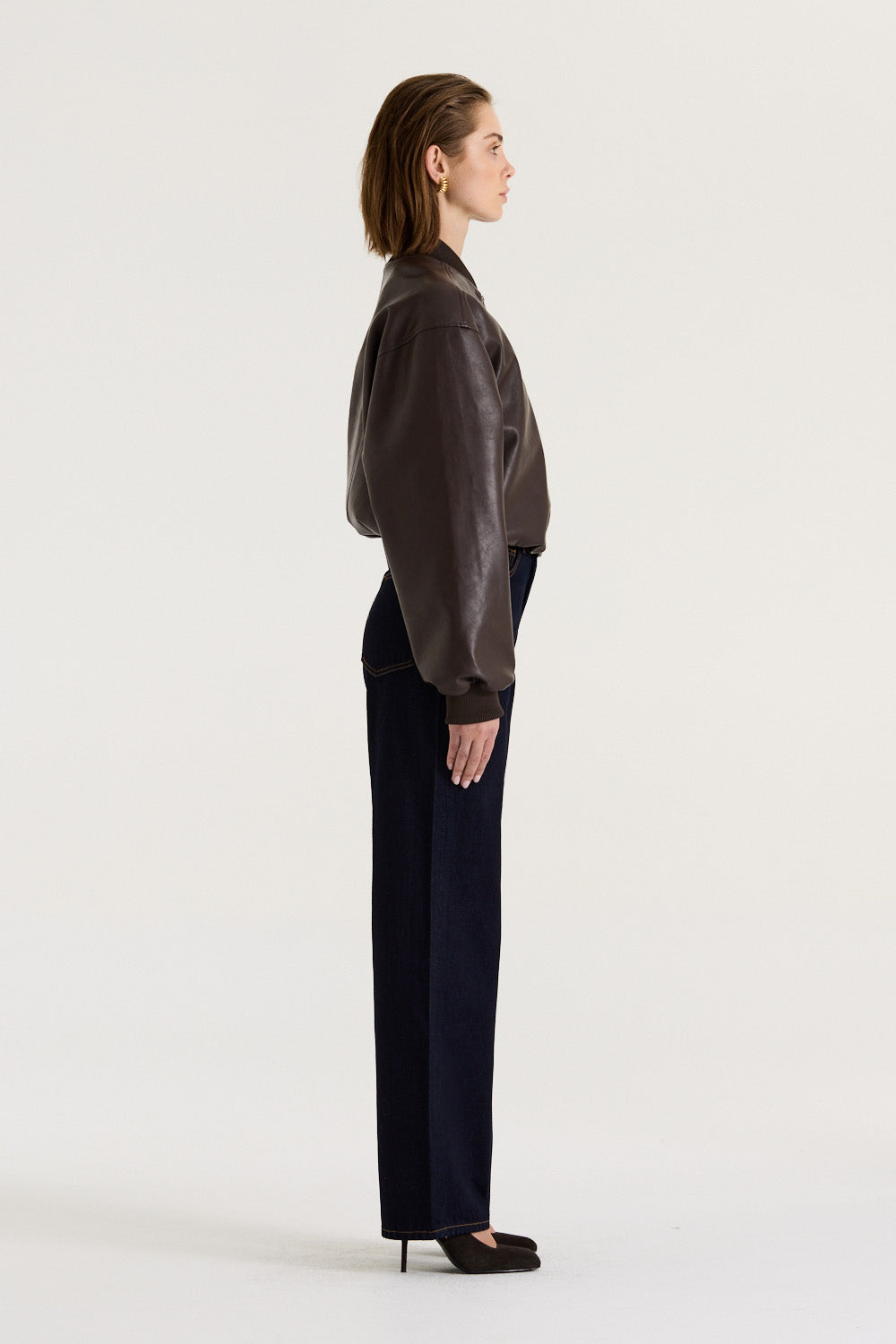 【PORTERNA】Mara bomber jacket Mara Bomber | Black Leather Bomber Jacket | Henne