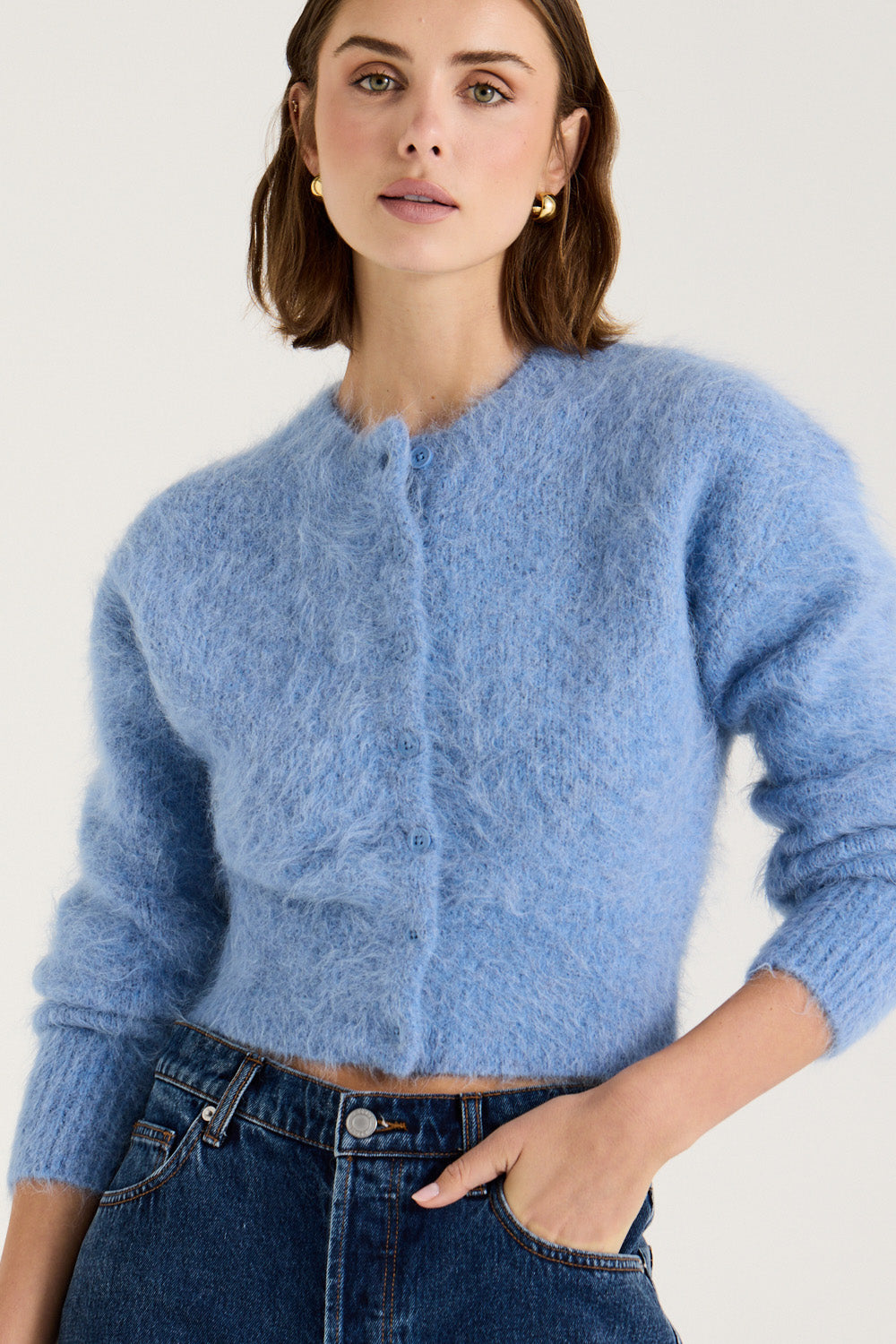 トップス OUR LEGACY CARDIGAN BABY BLUE MOHAIR Our Legacy - Cardigan Baby Blue Mohair | Our Legacy