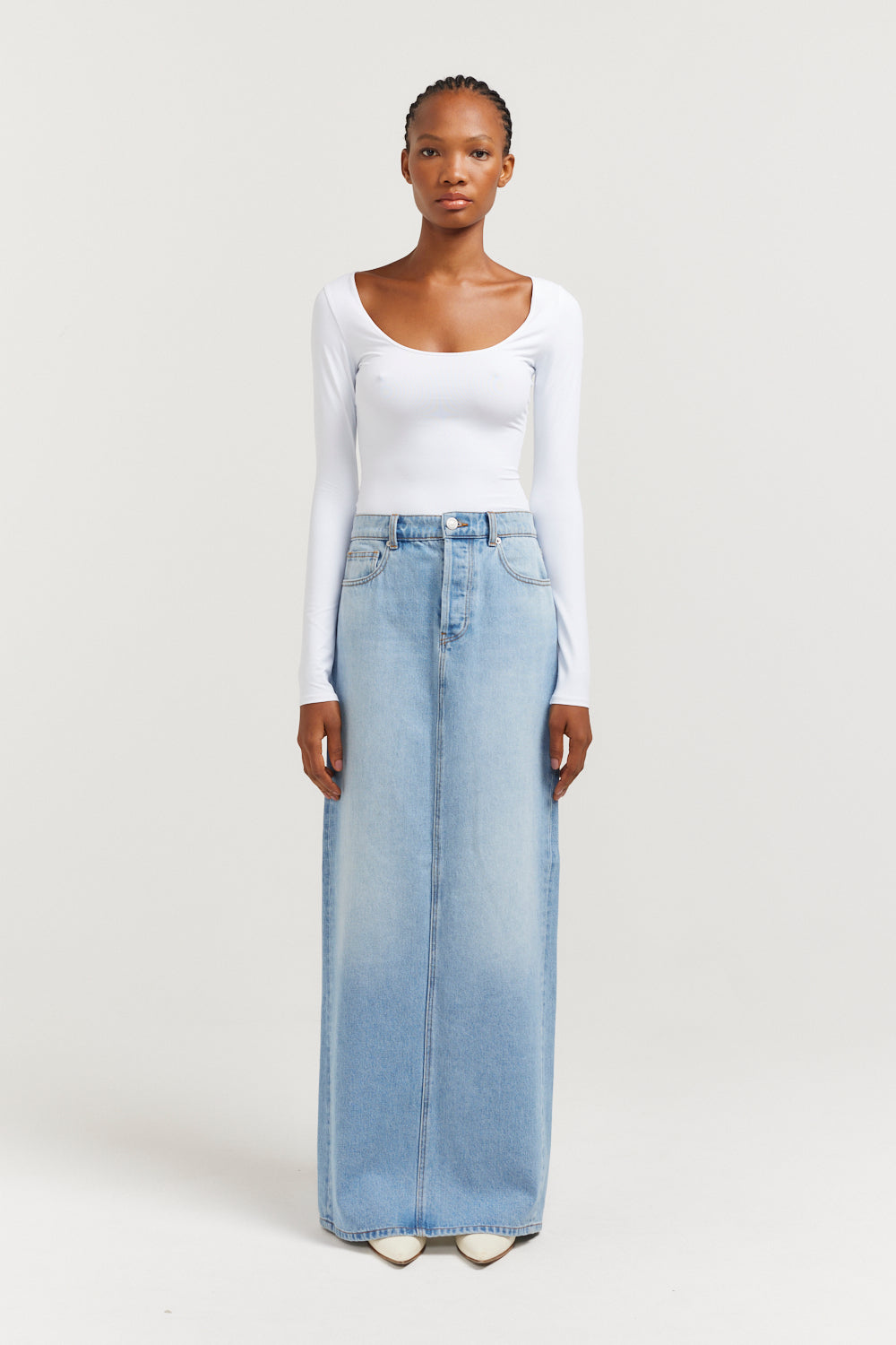 Beryll Silk Skirt Helena | Baby Blue - +Beryll Worn By Good People