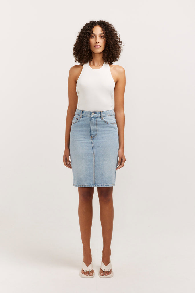 Mika Skirt Light Bleach Denim Skirt Henne