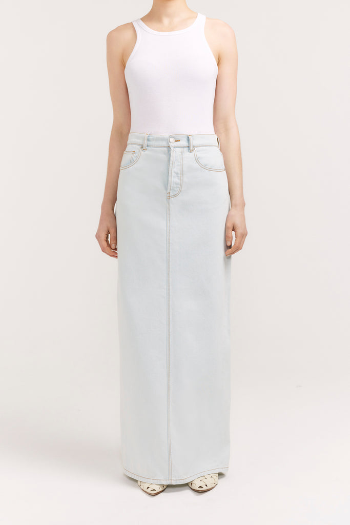 Terzo Maxi Skirt Light Wash Denim Maxi Skirt Henne