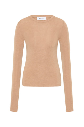 A tanned long sleeve top white background