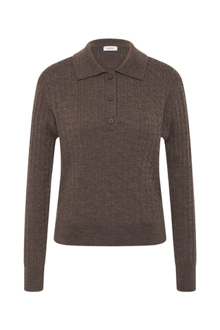 Eleni Cable Knit Polo