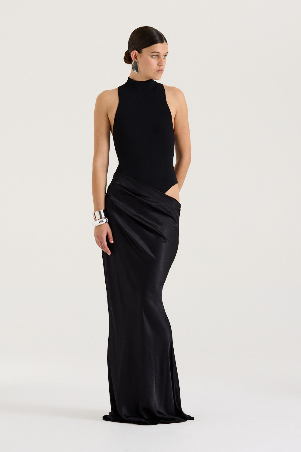 bcbg sequin dress black Sequin Crepe Dress Gold & Black Combo / 6 main image 1