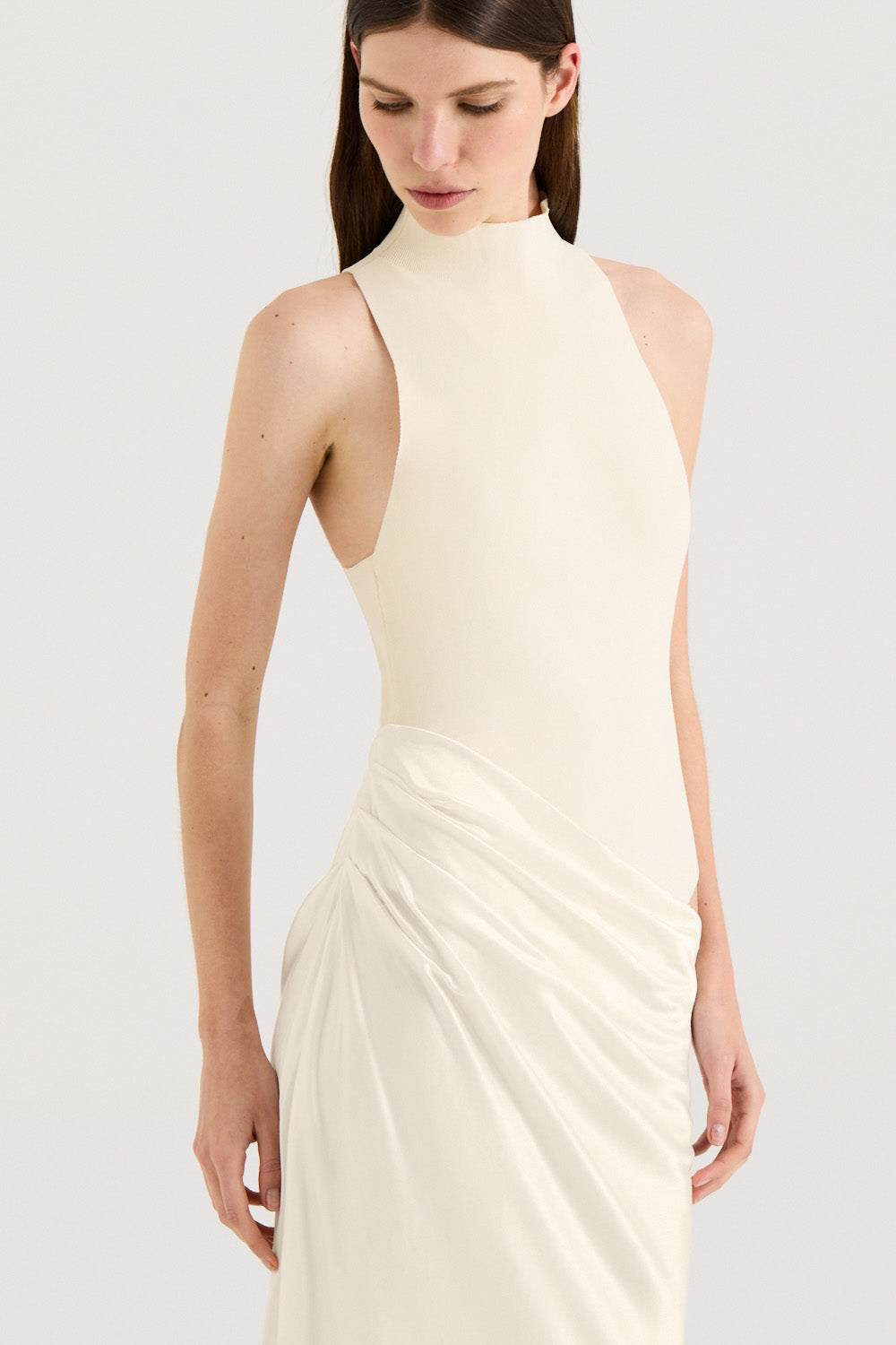 henne classic racer dress Soraia – Premium scuba crepe in Custom Teal Wedding Dress/Black atr_2ndtype-W-Tailored Color:Blueish grey