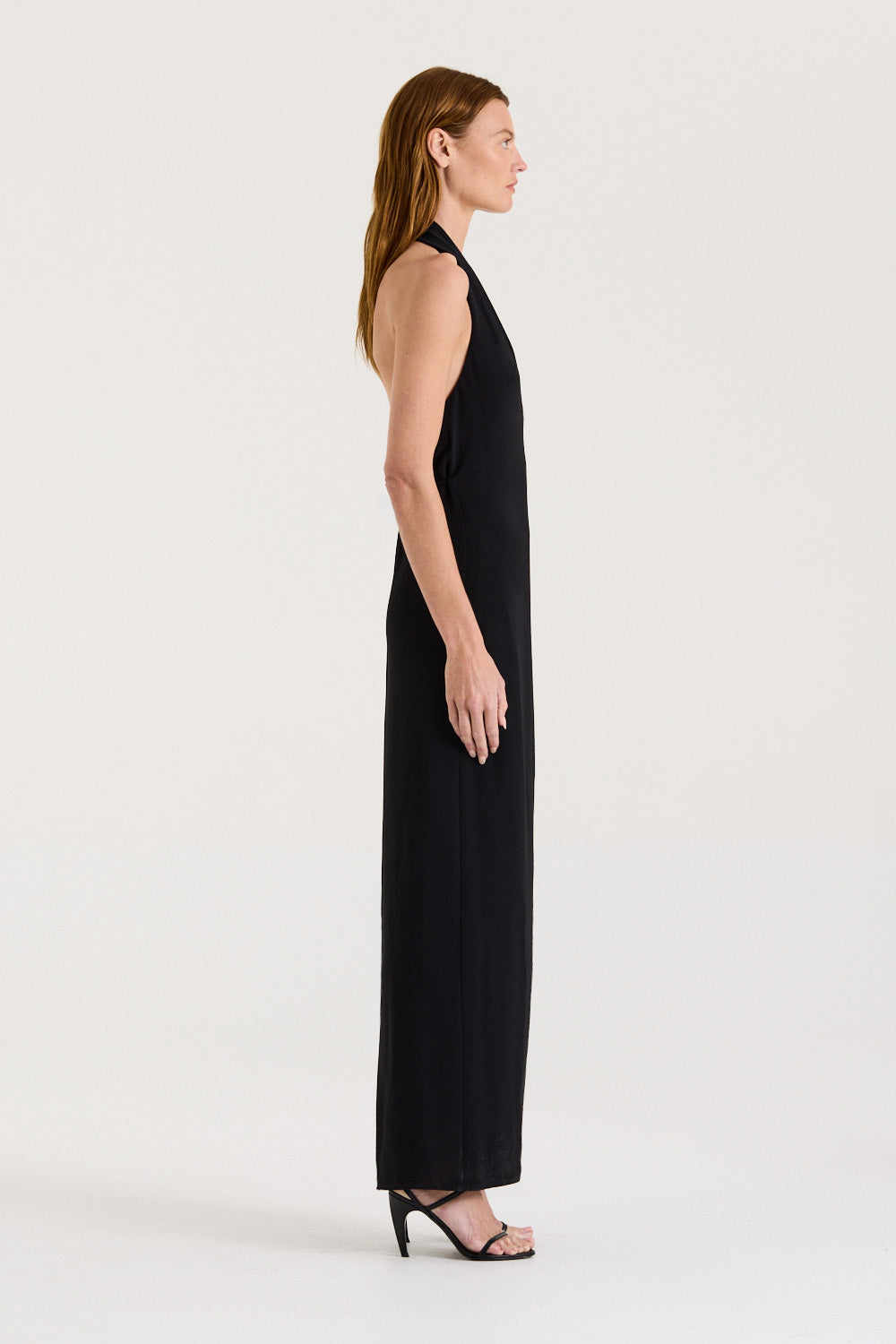 slim fit dress slacks Anya Linen Halter Mini Dress - Oat Marle main image 0